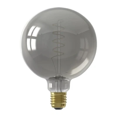 Image of E27 G125 LED Filament Bulb 2100K Very Warm Dimmable with Titanium Finish 4W E27/ES 240V