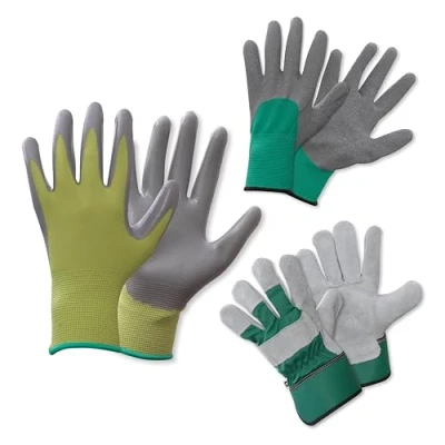 Image of Spear &amp; Jackson Kew Gardens Collection Gloves Trio 3 Pack Seeding Weeding, Garden Master and Rigger Style of (3 Pairs Large)
