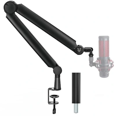 Image of Sensic SA 30 Microphone Boom Arm, 360 Rotatable Mic Stand with 6 inch riser, Holder 1/4&quot;, 3/8&quot; and 5/8&quot; Adapters, Professional Arm Accessories, Black