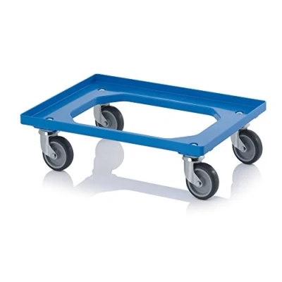 Image of AUER Heavy Duty Dolly Transport Trolley for 600 x 400 Euro Plastic Stacking Containers 250kg Load Capacity 4 Swivel Castors Office &amp; Home Move