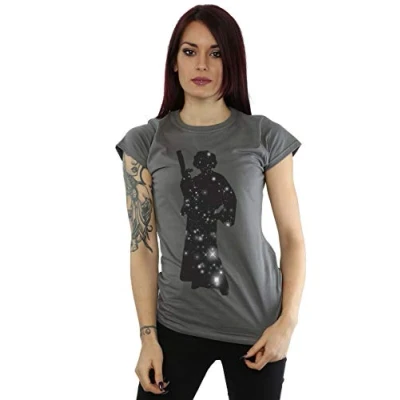 Image of Star Wars Women&#039;s Princess Leia Stars T Shirt Large Charcoal