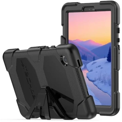 Image of TECHGEAR G SHOCK Case Fits Samsung Galaxy Tab A9 8.7&quot; 2023 (SM X110 / SM X115) Tough Rugged HEAVY DUTY Armour Shockproof Impact Survival with Stand, Kids Schools Builders Workman GREEN
