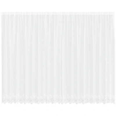 Image of vidaXL Curtains with Floral White 500 x 220 cm Polyester