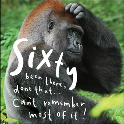 Image of Woodmansterne Funny Open Milestone &#039;Happy Birthday&#039; Greeting Card Age 60 Eco Friendly From The Framed Range Been There, Done That...
