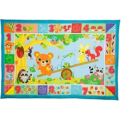 Image of Chicco XXL Forest Playmat, Animals Extra Large Baby &amp; Toddler Playmat (135cm x 90 cm), Soft and Colourful, Music Lights