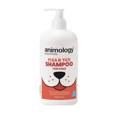 Image of Animology Essentials Flea and Tick Dog Shampoo 500ml, Tea Tree Neem Infused Coat Cleanser for All Breeds