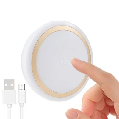 Image of RTSU Rechargeable Touch Light with Timer, Dimmable Kids Baby Nursery Night Lamp, Wireless Stick on Anywhere LED Push Tap for Closet Cabinet, Brightness Memory, Warm White
