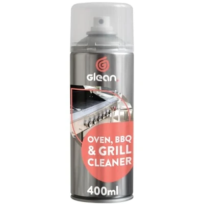 Image of GLEAN Oven, Grill, Air Fryer &amp; BBQ Cleaner FOAMING Barbecue Kitchen Degreaser For Burnt On Grease Food Spills No Scrub Formula 400ml