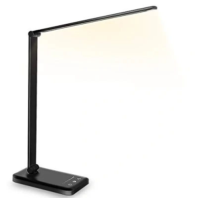 Image of SLATOR Desk lamp,Eye caring Aluminium Dimmable Bedside lamp with USB Charging Port, 5 Light Modes x 10 Brightness Levels,Touch Control, for Home,Office,Bedroom,Reading,Work,Study, 5V, 1.2A