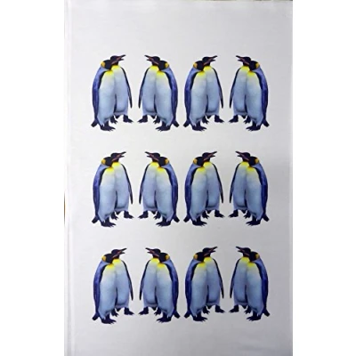 Image of Half a Donkey Emperor Penguins Large Cotton Tea Towel