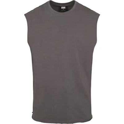 Image of Urban Classics OPEN EDGE Sleeveless Top, Men&#039;s, Size: Large, Grey