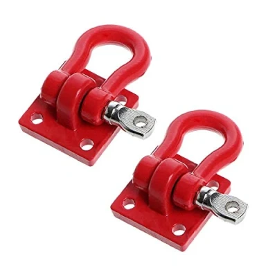 Image of asdfs Metal Trailer Tow Hooks Buckle, Shackles Accessory for 1/10 Scale RC Crawler D90 SCX10 Car,Red