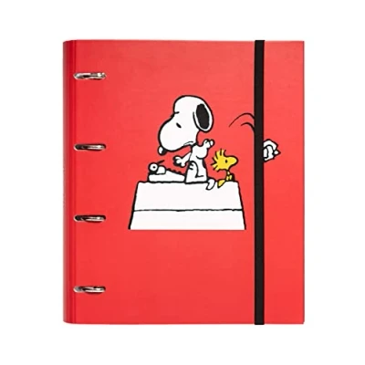 Image of Grupo Erik Snoopy 4 Ring Binder Premium A4 Folders 10.6 x 12.6 inches 27 32 cm Ringbinder Cute Stationery Gifts