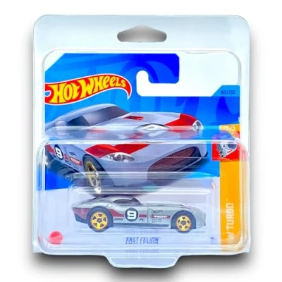 Image of Hot Wheels Fast Felion (Silver &amp; Maroon) 5/5 HW Turbo 2023 165/250 (Short Card) COMES IN A KLAS CAR KEEPER PROTECTIVE COLLECTORS CASE HKK86