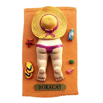 Image of Beach Sunbathing Boracay Philippines 3D Fridge Magnet Souvenir Gift Collection Home &amp; Kitchen Decoration Whiteboard Magnetic Sticker Refrigerator