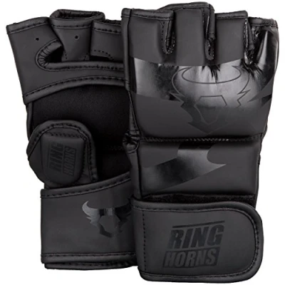 Image of Ringhorns, Charger MMA Gloves, Unisex Adult, S, Black/Black
