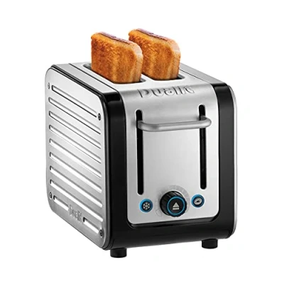 Image of Dualit Architect 2 Slot Black Body With Stainless Steel Panel Toaster
