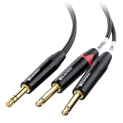 Image of Cable Matters 6.35mm TRS to Dual TS Insert (1/4 2 Cable) 6 Feet
