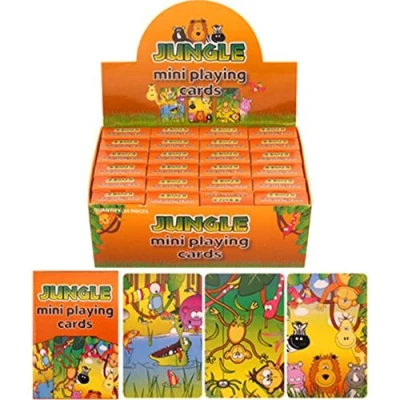 Image of Henbrandt Jungle Animals Themed Mini Playing Cards 24 x Packs