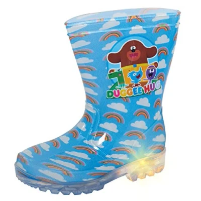 Image of Hey Duggee Light Up Wellington Boots Blue 9 UK Child