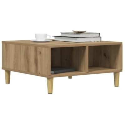 Image of vidaXL Coffee Table Modern Square Accent Side End Artisan Oak Engineered Wood with Storage