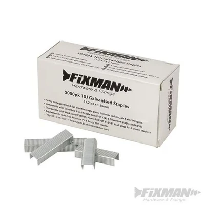 Image of Fixman 10J Galvanised Staples 5000pk 11.2 x 10 1.17mm