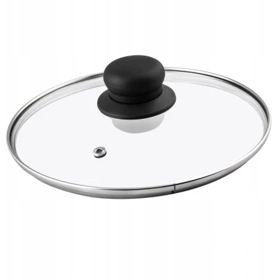 Image of KADAX Glass Lid, Heat Resistant Lid with Plastic Handle, Universal Steam Vent, Transparent Cooking in Various Sizes for Pots, Frying Pans (24cm)