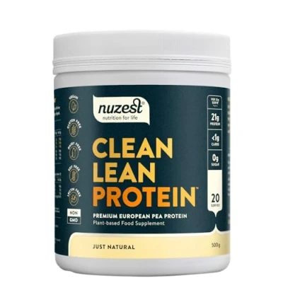Image of Vegan Protein Powders by Nuzest Clean Lean Just Natural Plant Based Pea Shake Low Calorie &amp; Carb Gluten Free Dairy 500g (20 Servings)