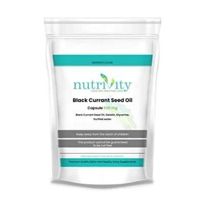 Image of Blackcurrant Seed Oil 500mg Softgel Capsules Natural Supplement by Nutrivity (30)