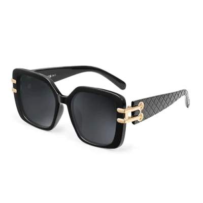 Image of JM Vintage Oversized Square Polarized Sunglasses for Women，Retro Luxury Big Large Sun Glasses UV400 Black