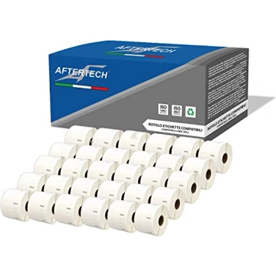 Image of Aftertech 30x 11354 57x32mm Compatible Adhesive Label Rolls (1000 Labels/roll = 30000 Total) for Dymo LabelWriter Seiko SLP labelmakers Printers S0722540 30x11354