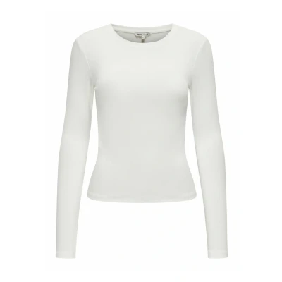 Image of ONLY Womens Riley Long Sleeve Top Cloud Dancer S
