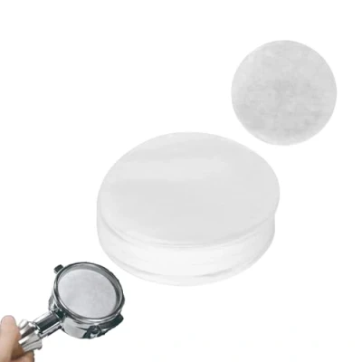 Image of 100Pcs Coffee Paper Filter for Espresso Machine,White Filters Papers Round Maker Dripper Compatible with and Maker, 60mm