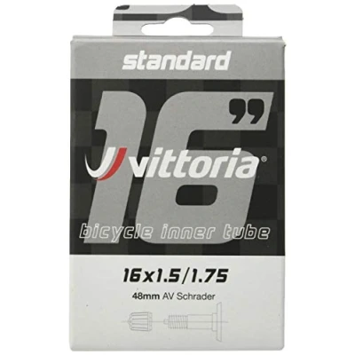 Image of Vittoria Standard Inner Tube: Black 16X1.5 1.75&quot; Sv 48mm