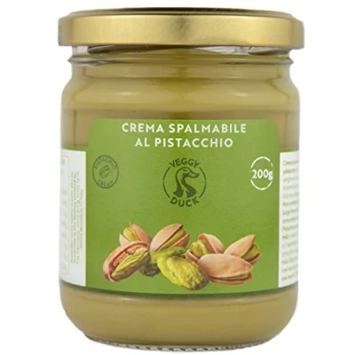 Image of Veggy Duck Sweet Spreadable Pistachio Cream (200g) With 45% Mediterranean Pistachios Italian Artisan Food Gourmet Suitable for Breakfasts &amp; Desserts