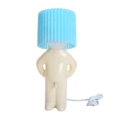 Image of 1pc Naughty Boy Desk Light Little Shy Man Home Decoration Creative Lamp Small Night (Blue)
