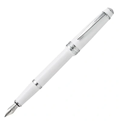 Image of CROSS Bailey Light Click Off Cap Plastic Fountain Pen with Resin Finish, Extra Fine Fountain, includes Premium Gift Box and Black Cartridge, 1 Pack, Polished White