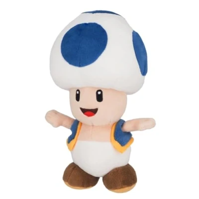 Image of Super Mario All Star Collection Blue Toad, 8 Inch Plush