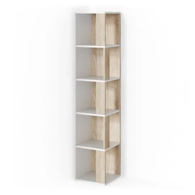 Image of Vicco Corner shelf Lio, White/Sonoma, 33.3 x 162.2 cm