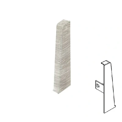 Image of Plastic Skirting Board High Line 2.5m PVC Right End Cap Santiago Ash M289