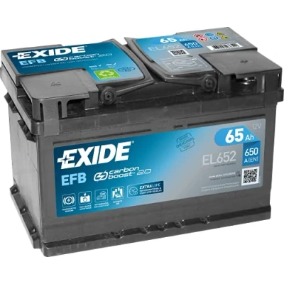 Image of 7711130069 Starter Battery EXIDE Start Stop EL652 12V 65Ah 650A B13 EFB FORD: FIESTA 6, Focus 3, Mk4 Turnier, VAUXHALL: Insignia Mk1