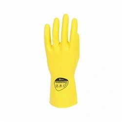 Image of Shield Rubber Household Gloves 0.33mm 30cm Pairs Yellow (Pack of 12)