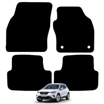 Image of Carsio Carpet Car Mats For Seat Arona 2017+ Onwards Tailored Fit Floor Mat Set Complete Accessory Black Custom Fitted All Weather, Anti Slip Backing &amp; Trim
