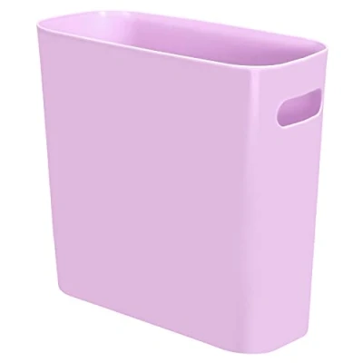 Image of Youngever 5.5L Slim Trash Can, Re usable Plastic Garbage Container Bin, Small Bin with Handles for Home Office, Living Room, Study Kitchen, Bathroom (Purple)