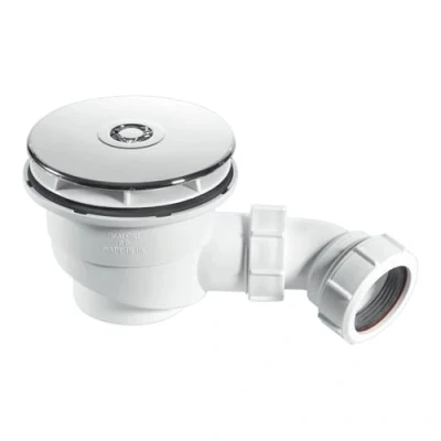 Image of McAlpine ST90CP10 90mm Shower Trap Chrome Plated Plastic, White