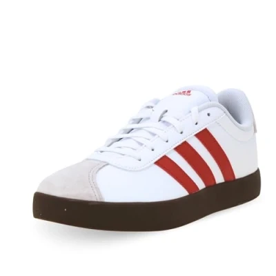 Image of adidas VL Court 3.0 Shoes Kids, FTWR White/Better Scarlet/Grey one, 11.5 UK Child