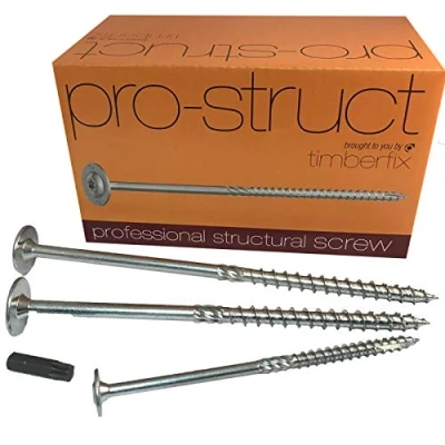 Image of Box of 50 6.0mm PROSTRUCT TIMBERFIX STRUCTURAL TORX TIMBER WOOD SCREWS WASHER HEAD SPAX WIROX (M6 x 80mm)