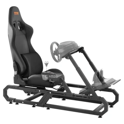 Image of VEVOR Racing Wheel Stand For Logitech G923/G920/G29, Heavy Duty Steel Driving Simulator Cockpit Thrustmaster T248P, Steering Bracket Height &amp; Foot Pedal Angle Adjustable,Max Load 330 LBS Compact