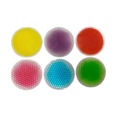 Image of 6 Sensory Gel Shapes Textured Liquid Circles Squidgy Fidgeting Toy for Visual Effects, Relaxation, and Concentration 7.5cm