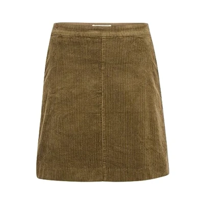 Image of Part Two Women&#039;s Mini Skirt High Pockets Corduroy Fabric Elastic Waist, Capers, 16